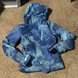 Roxy GORETEX  Blue and Teal Patterned Raincoat